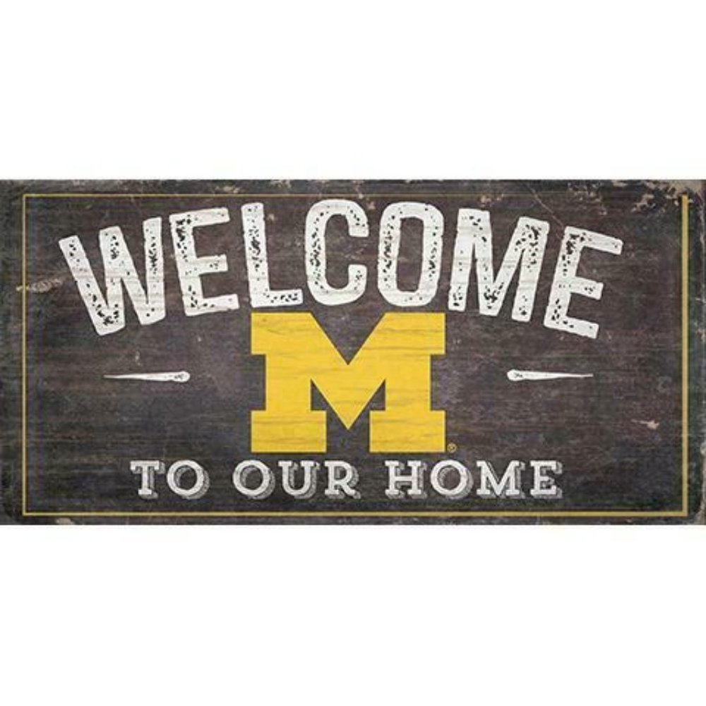 MICHIGAN WOLVERINES WOOD SIGNS 6"X12"